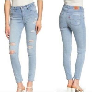 LEVIS 721 high rise distressed skinny jeans 25